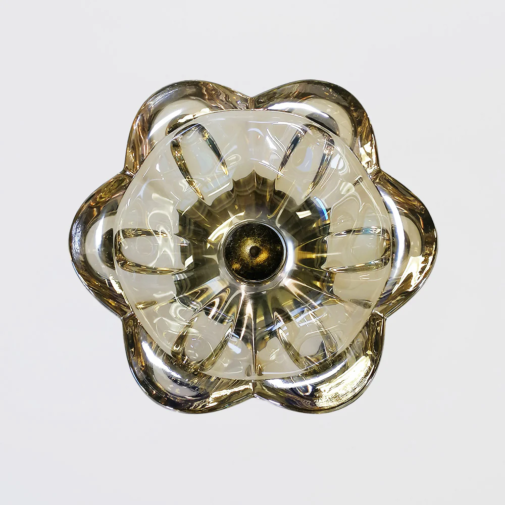 Glass With Gold Base Candle Holder - 13x15cm - Image 3