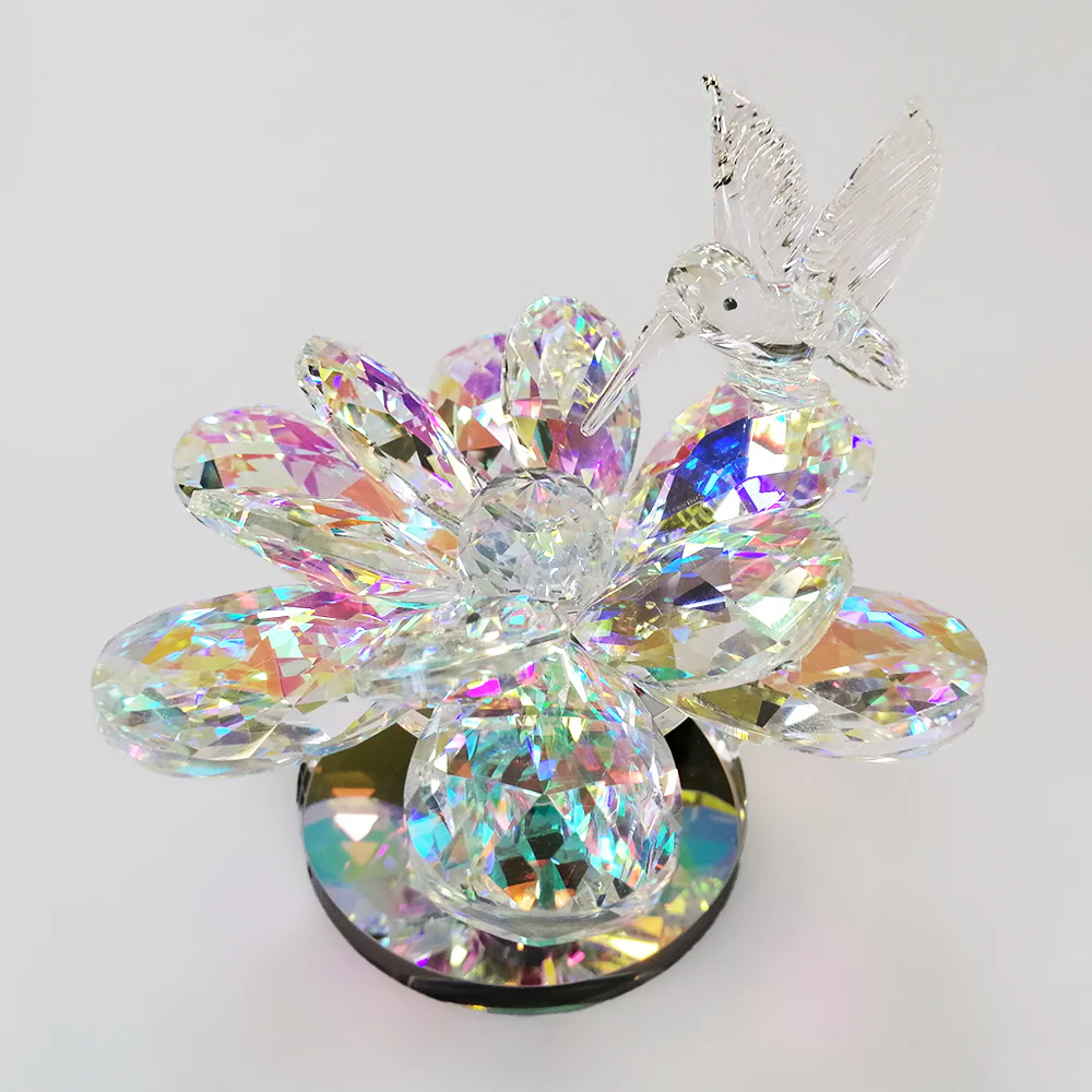 Rotating Crystal Flower Humming Bird - Image 4