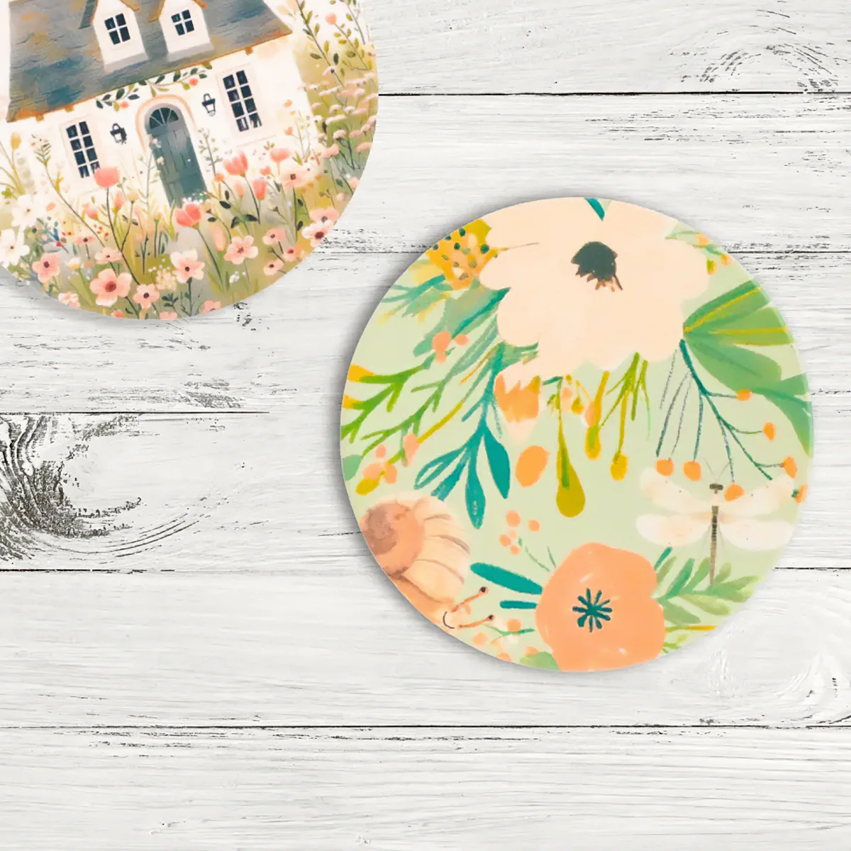 Cottage Grove Ceramic Coaster - Floral - Image 2