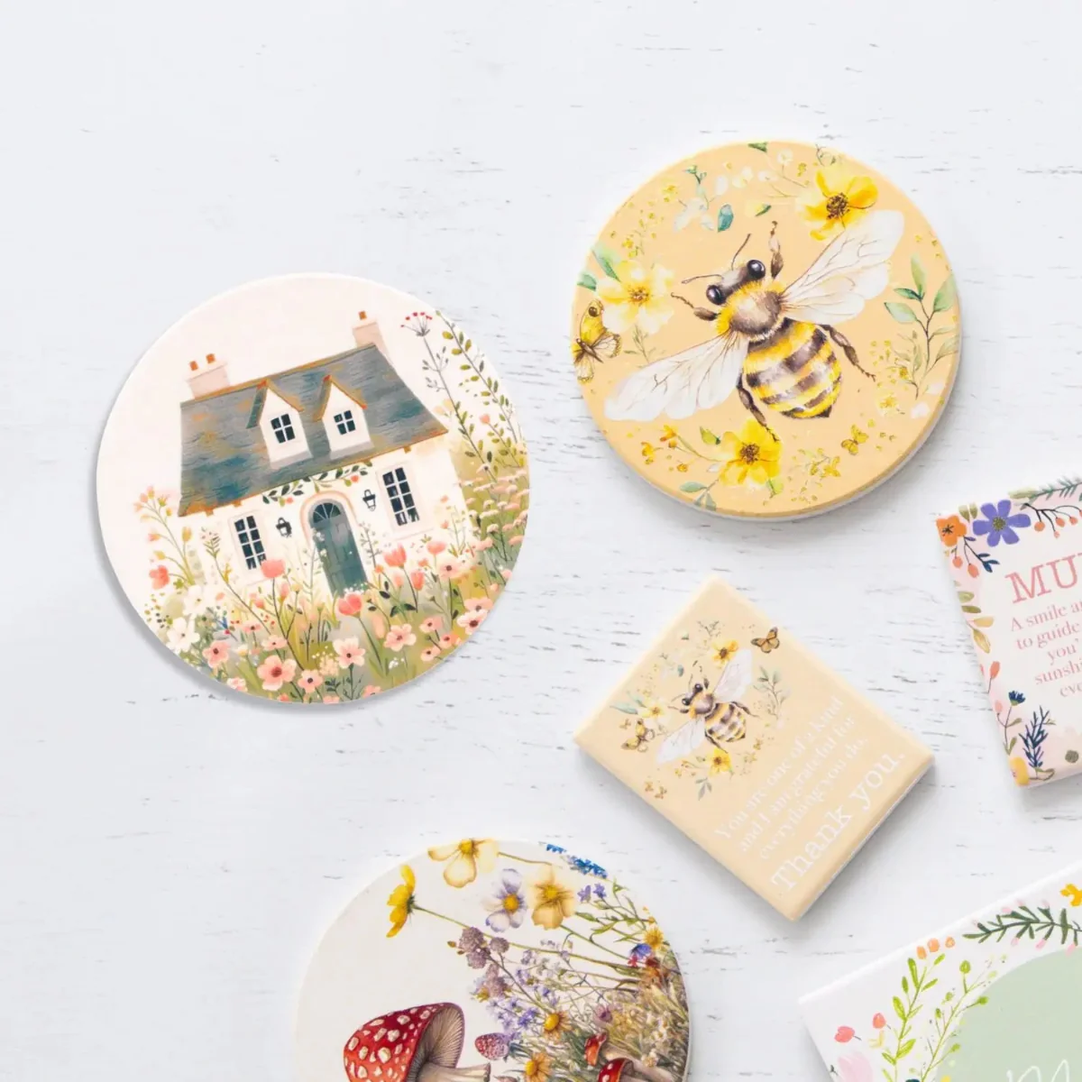 Cottage Grove Ceramic Coaster - Light Cottage - Image 2