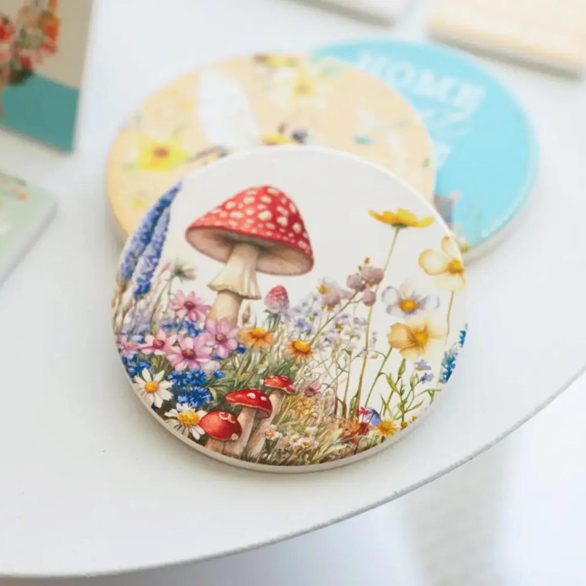 Cottage Grove Ceramic Coaster - Mushrooms - Image 2