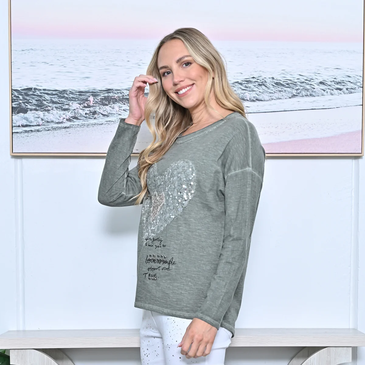 Cotton 'Heart' Longsleeve Tee - Image 3