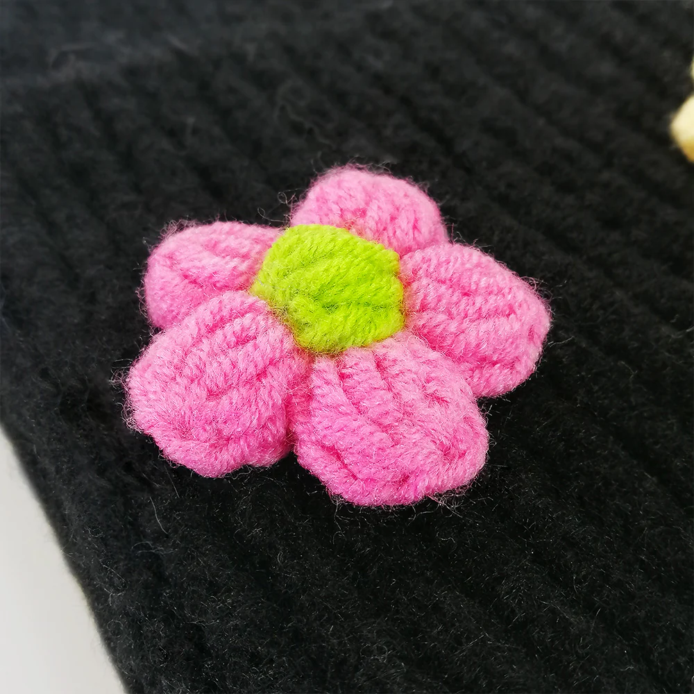 Crochet Flower Beanie - Image 3