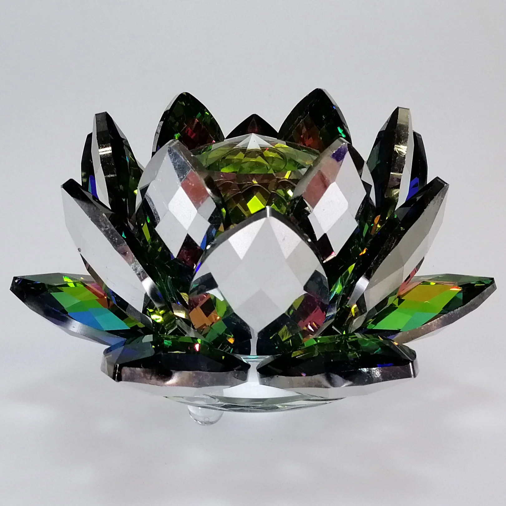 Dark Iridescent Lotus with Glass Orbs - Image 2