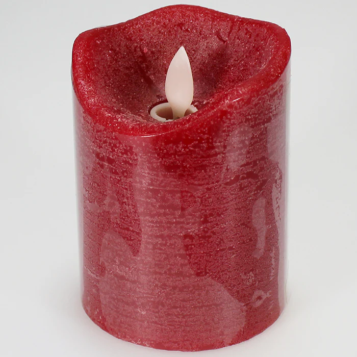 Electric' Flame Candle - Red - 10cm
