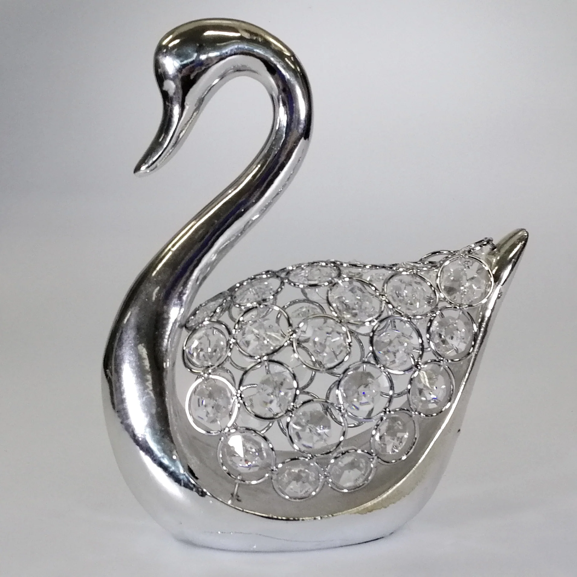 Electroplated Bling Swan Ornament - Image 3