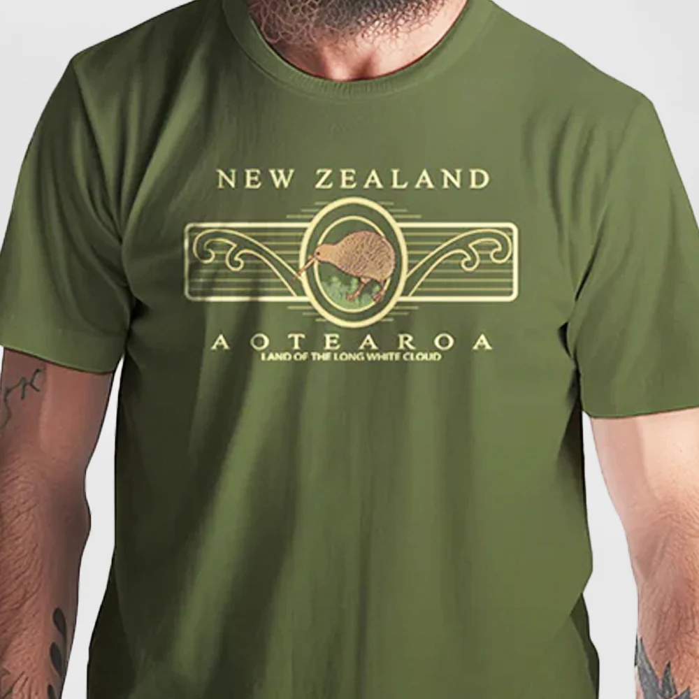 Embroidered 'Koru Kiwi' - Mens T-Shirt - Image 3