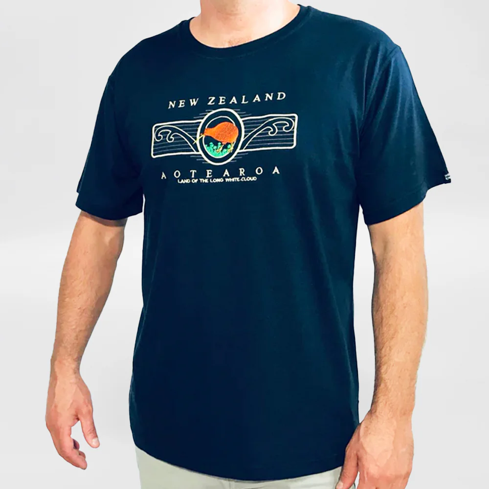 Embroidered 'Koru Kiwi' - Mens T-Shirt - Image 4