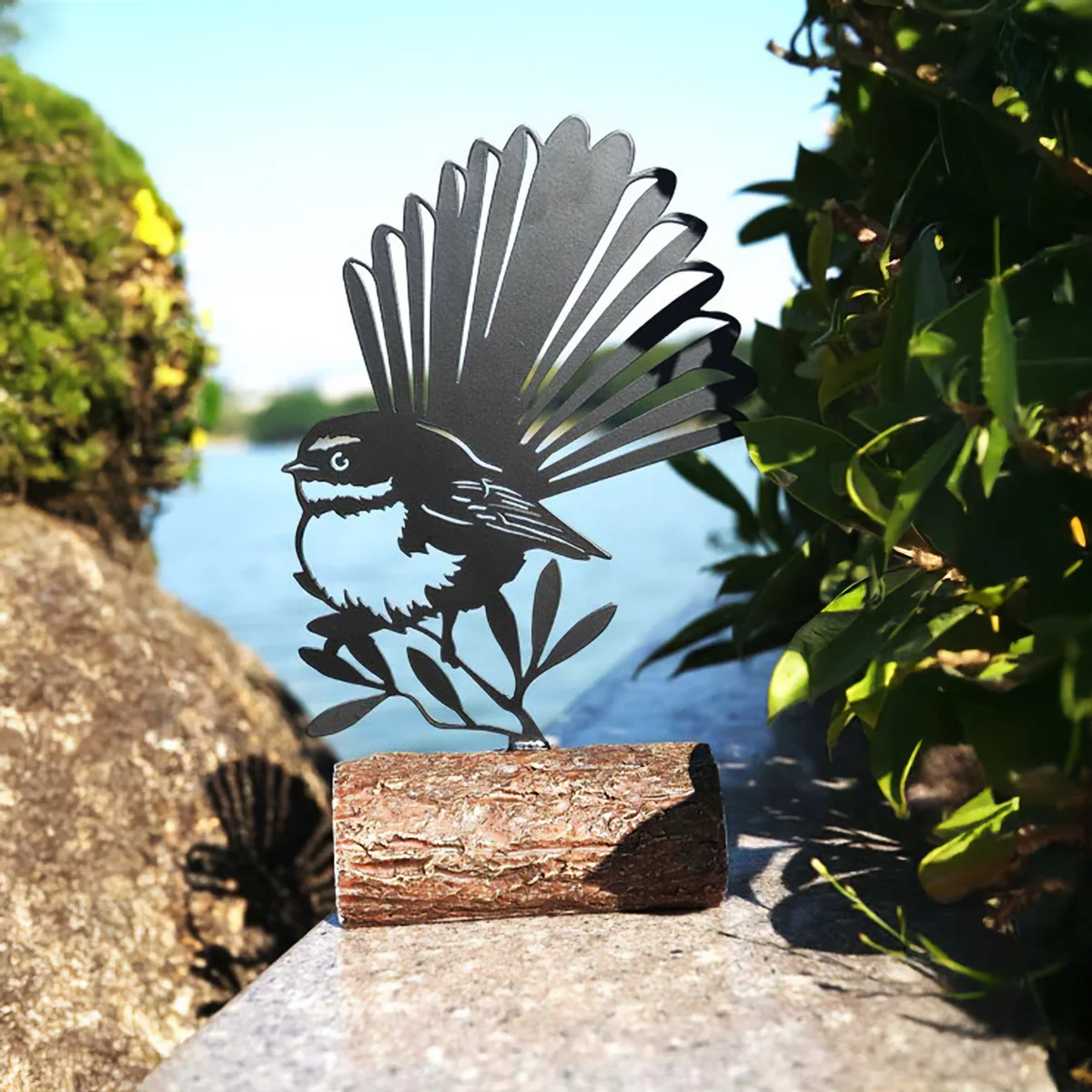 Fantail On Log - 23cm