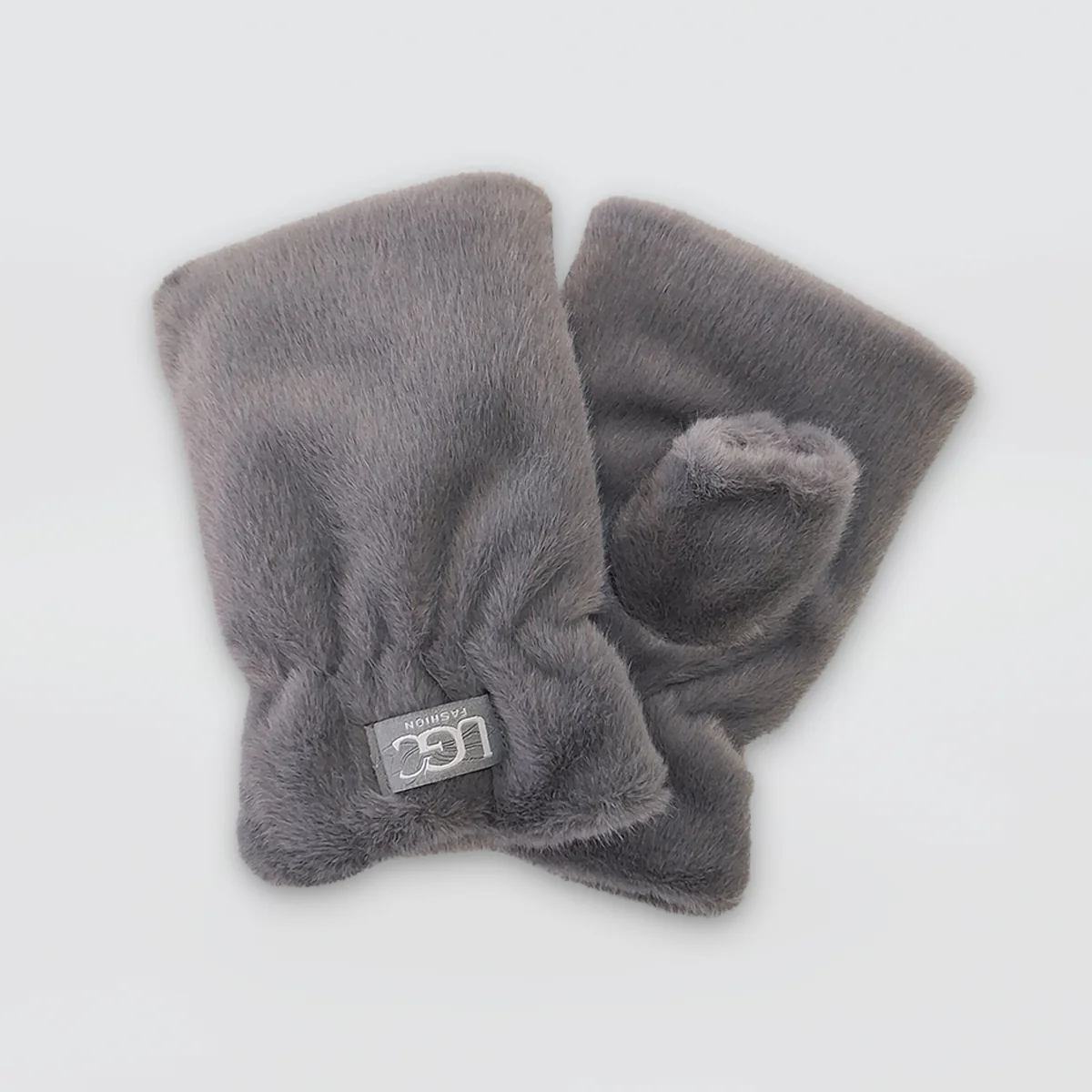 Faux Fur Fingerless Mitts - Image 2