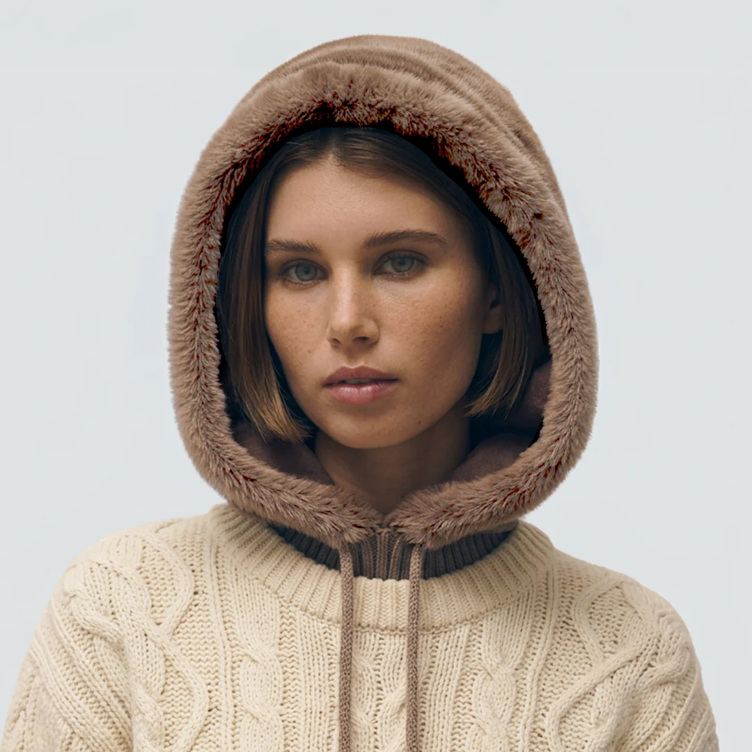 Faux Fur Hooded Scarves - Image 3