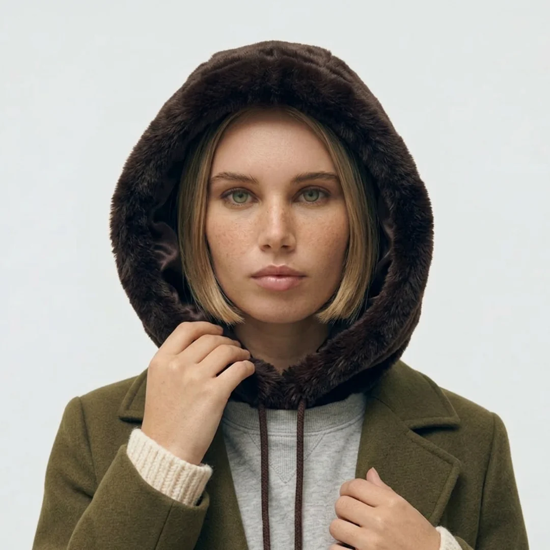Faux Fur Hooded Scarves - Image 4