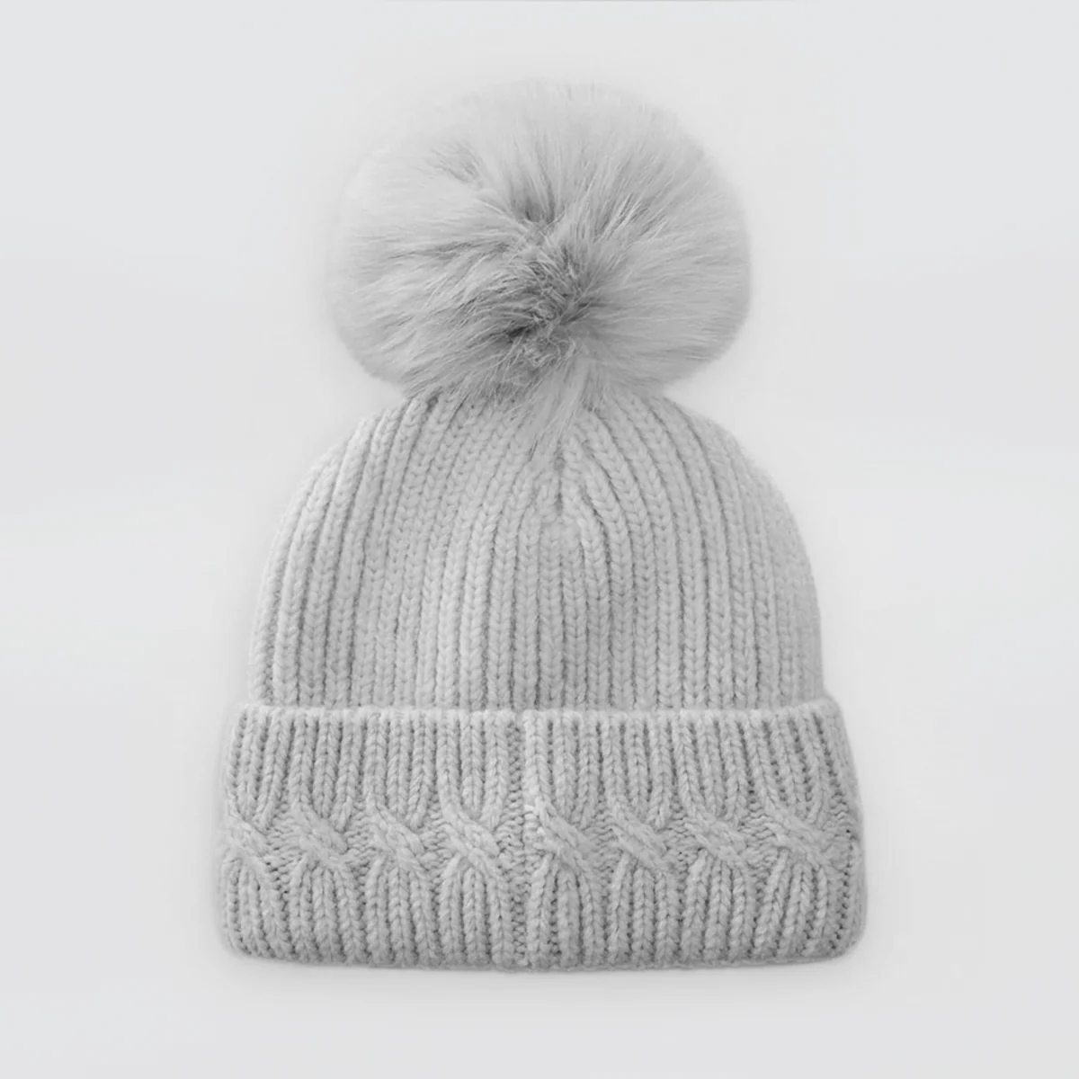 Fur Mohair Bobble Hats