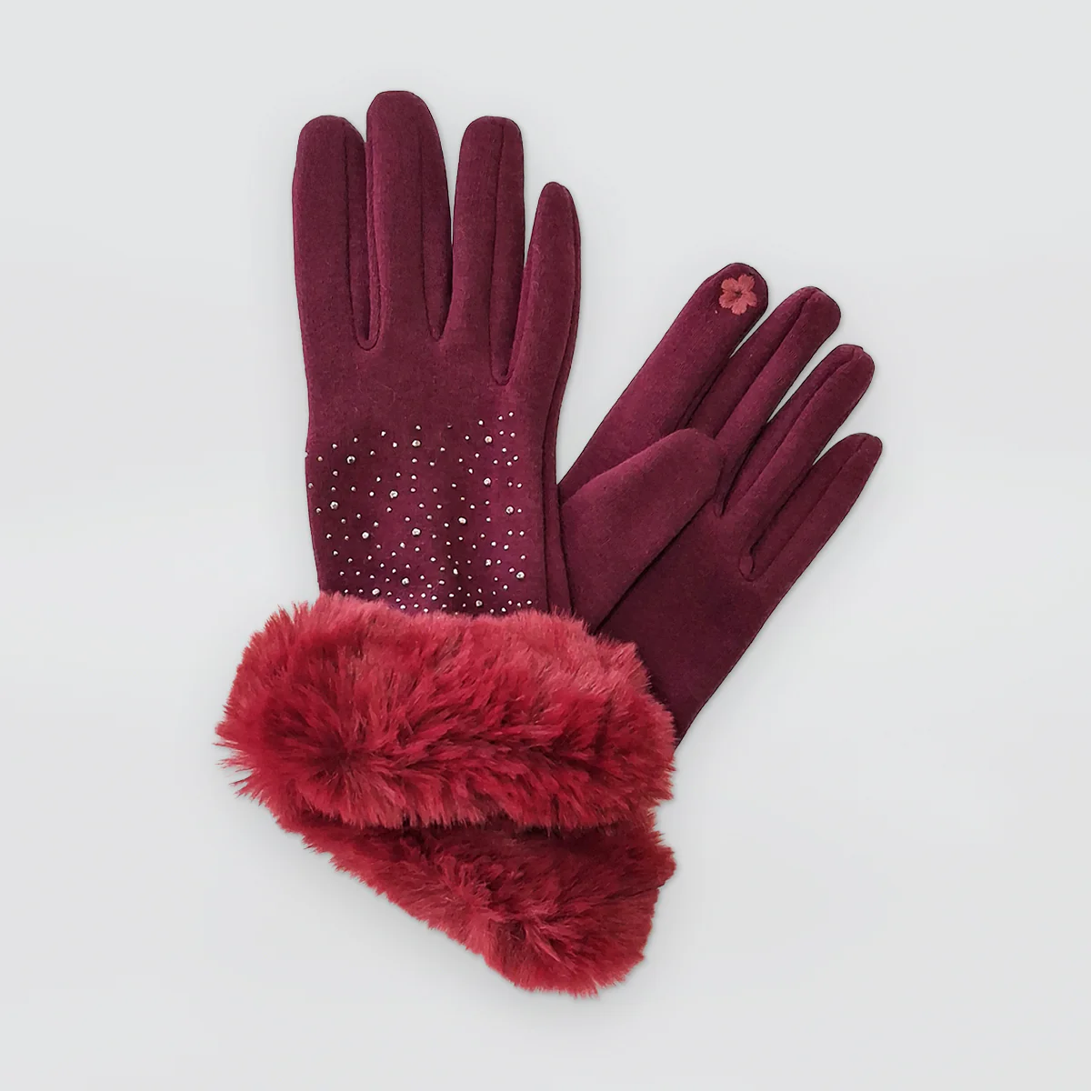 Fur Cuff Gloves - Sparkles