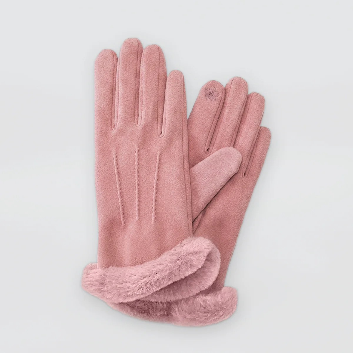Fur Cuff Gloves With Soft Inner - Image 3