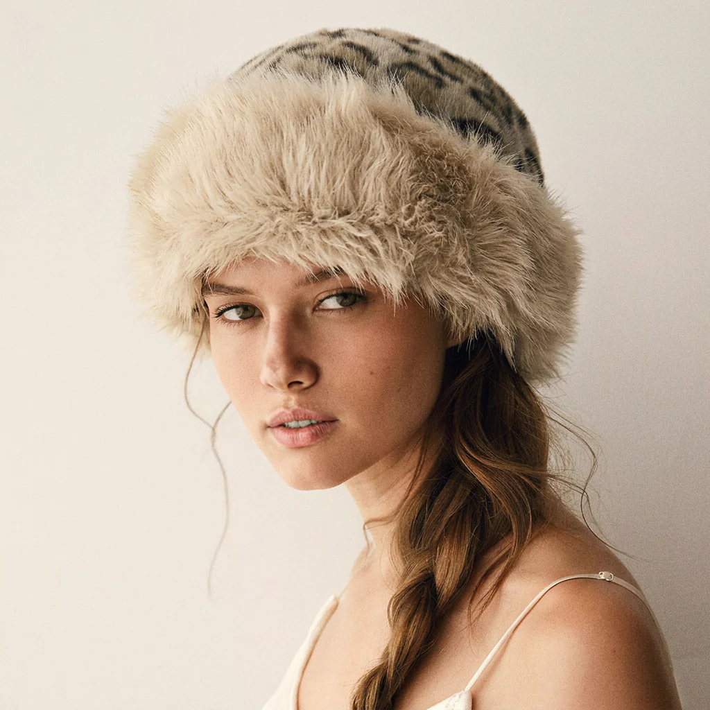 Fur Trim Ear Warmer Beanies