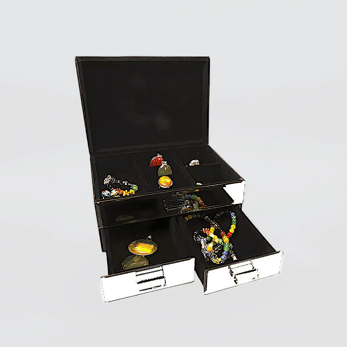Glam Glitz Jewellery Box - 2 Small Drawers - Image 2