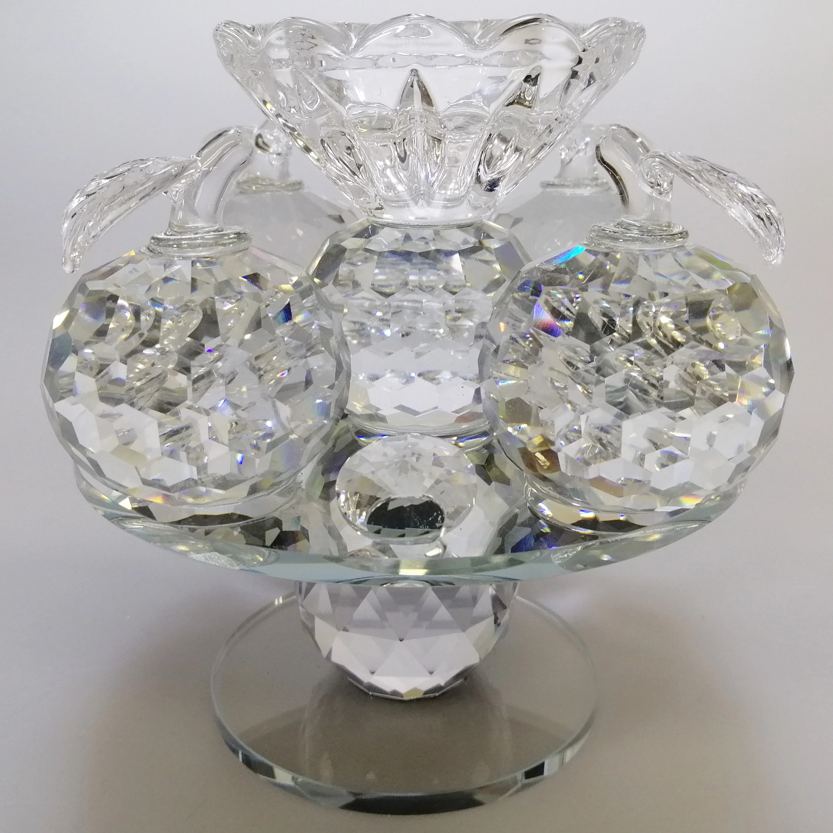 Clear Glass Apples Tealight Holder on Turnable Plate - Image 5