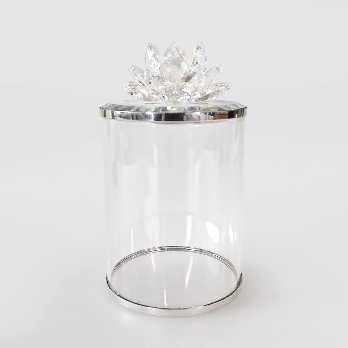 Glass Canister Crystal Flower Lid - Image 4