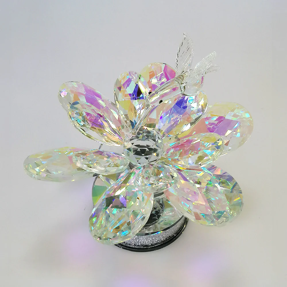 Glass Hummingbird On Flower - Small - Image 3
