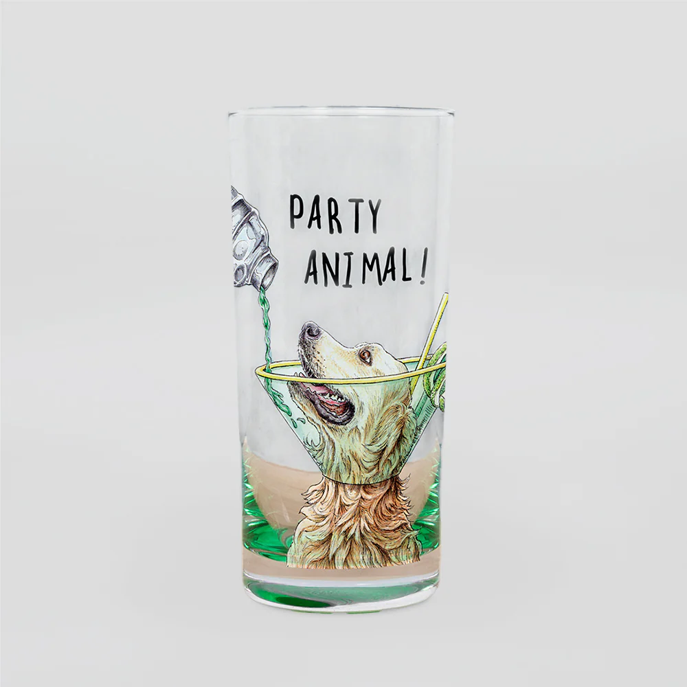 Glass 'Party Animal' Cup
