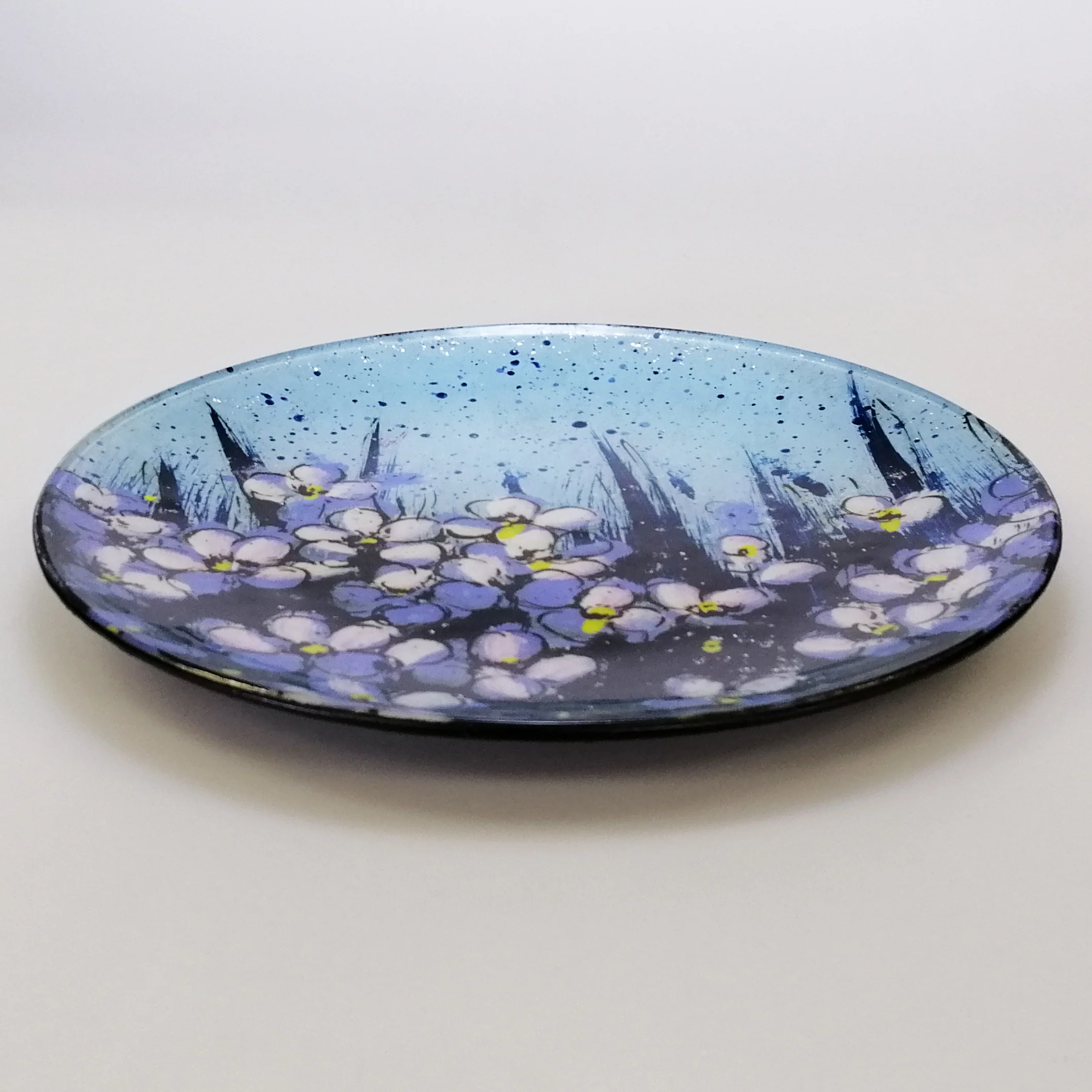 Glass Plate - Large Circle - Forget Me Not - Image 2