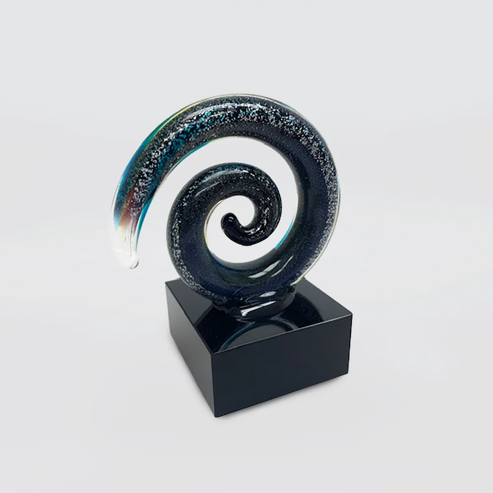 Glass Spiral - Black 'Paua' Style
