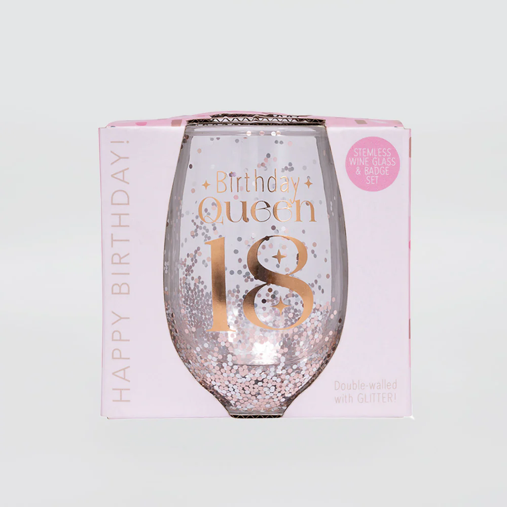 Glittery Stemless Glass - '18th' - Image 2