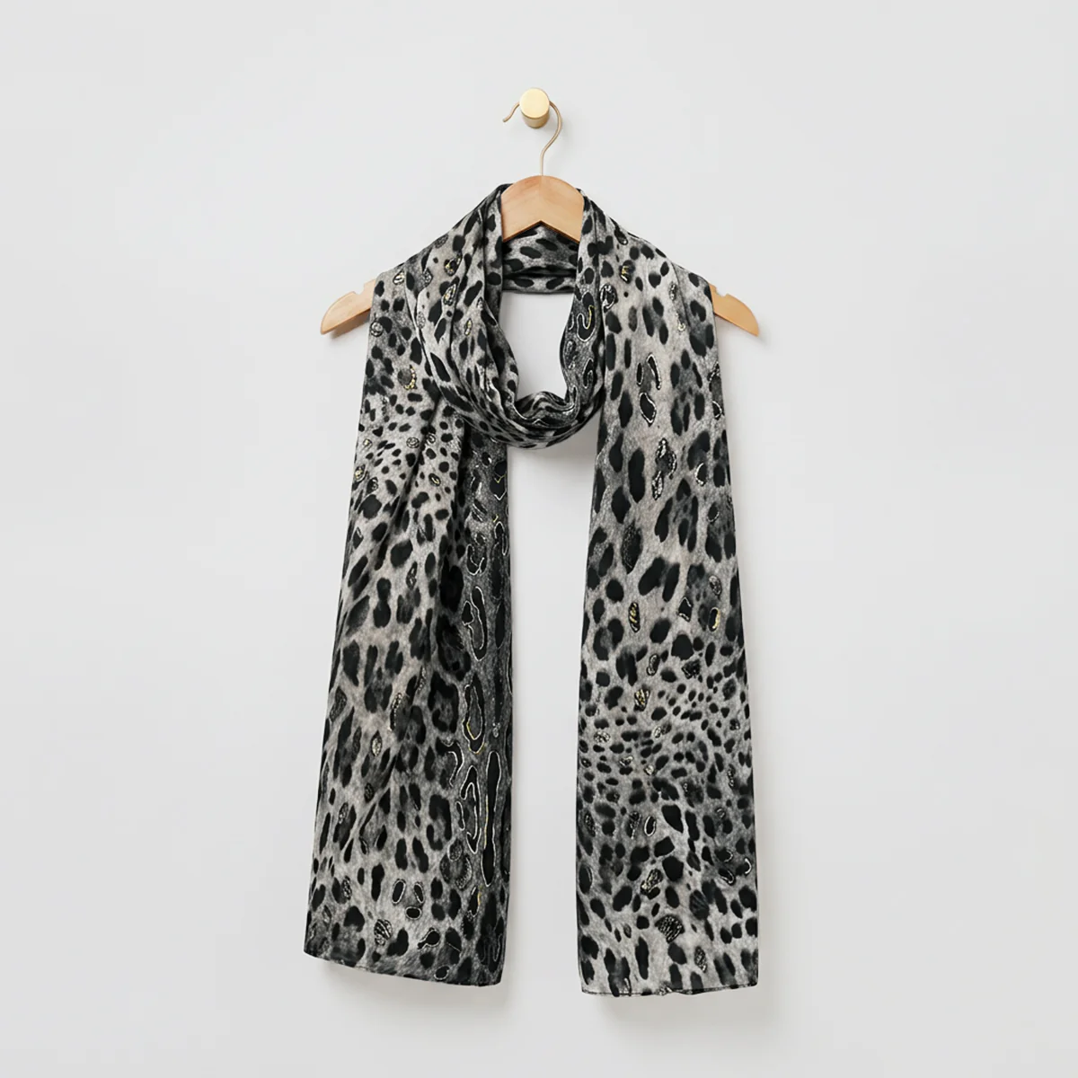Gold Foil Leopard Print Scarves