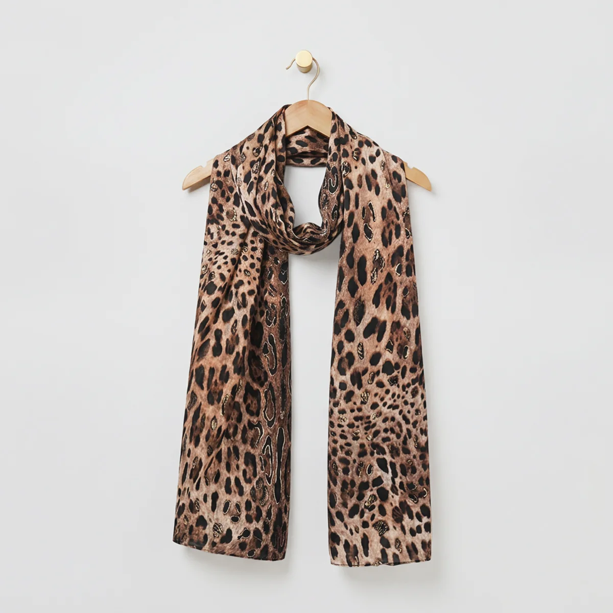 Gold Foil Leopard Print Scarves - Image 2