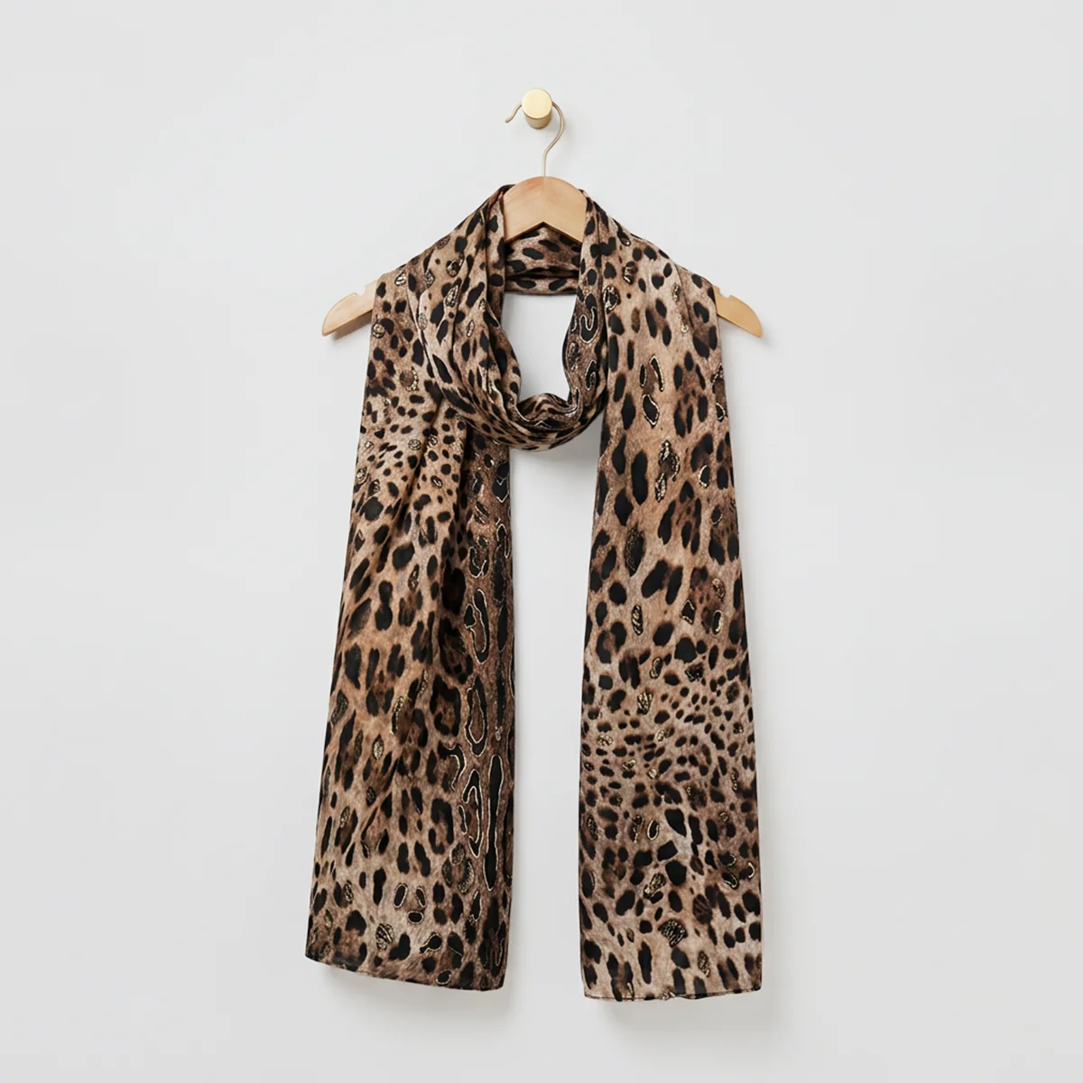 Gold Foil Leopard Print Scarves - Image 3