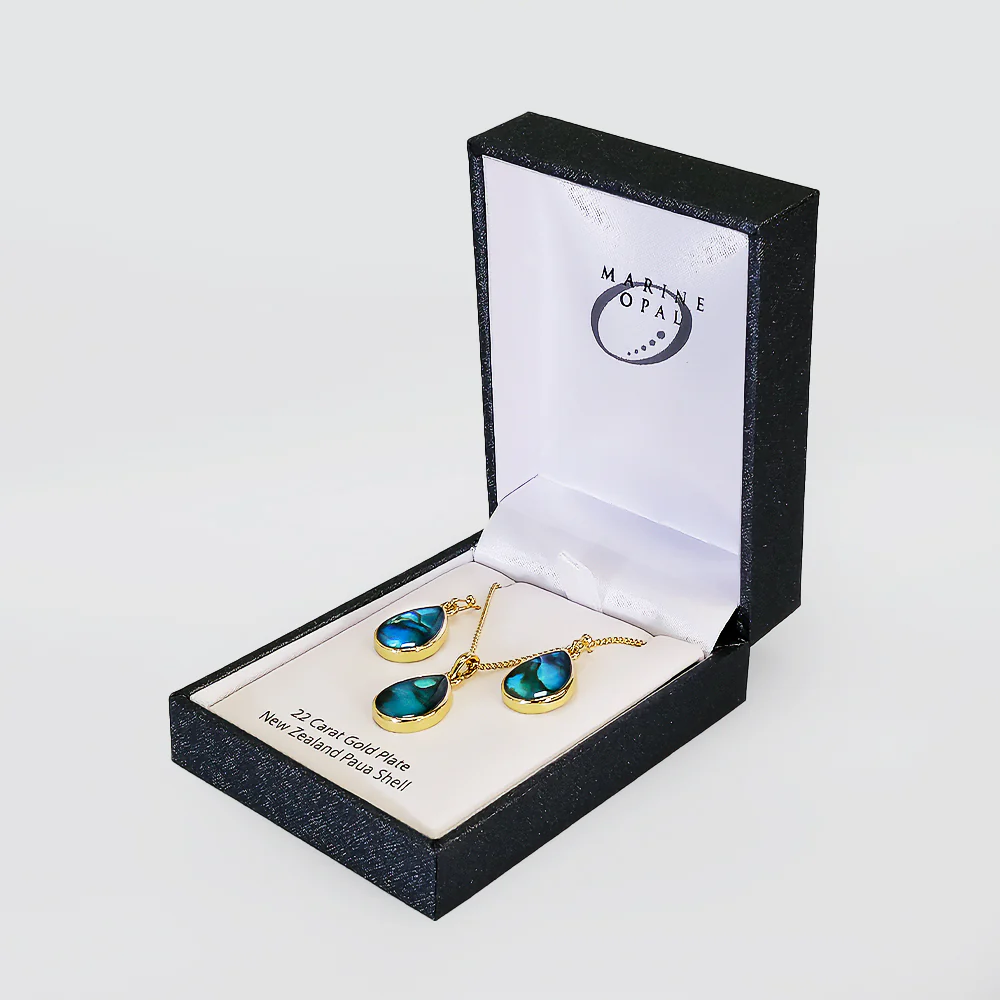 Gold Paua Jewellery Set - 'Teardrops' - Image 2