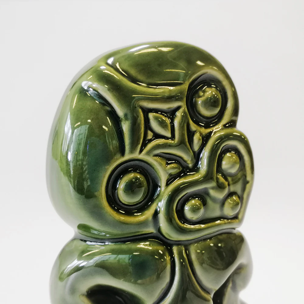 Green Ceramic Tiki - 12.5cm - Image 2