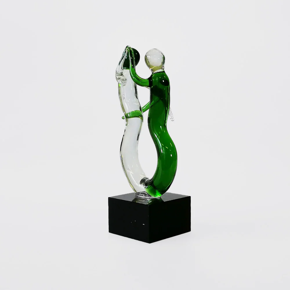 Green & Clear Glass Dancers - 16cm - Image 2