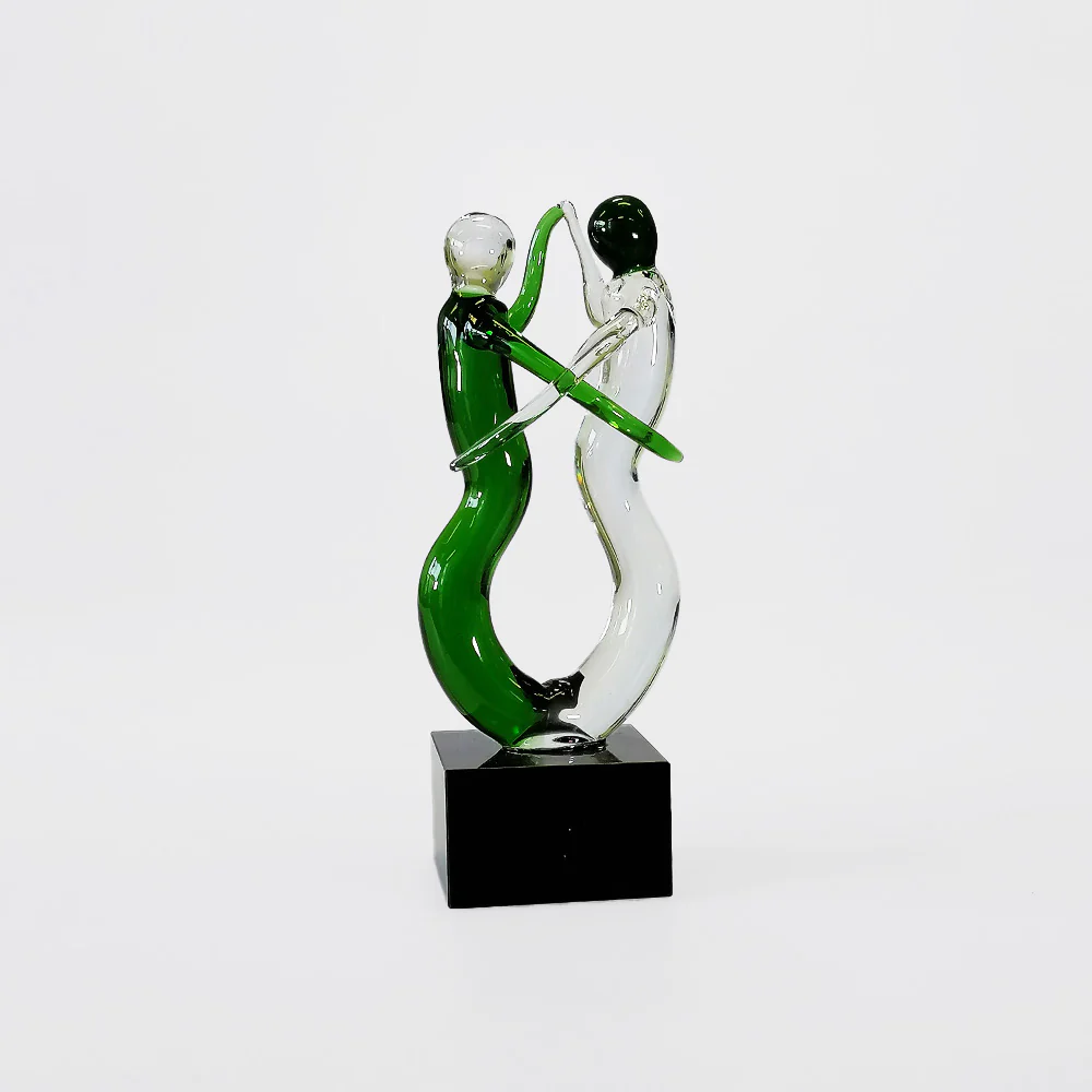 Green & Clear Glass Dancers - 16cm - Image 3