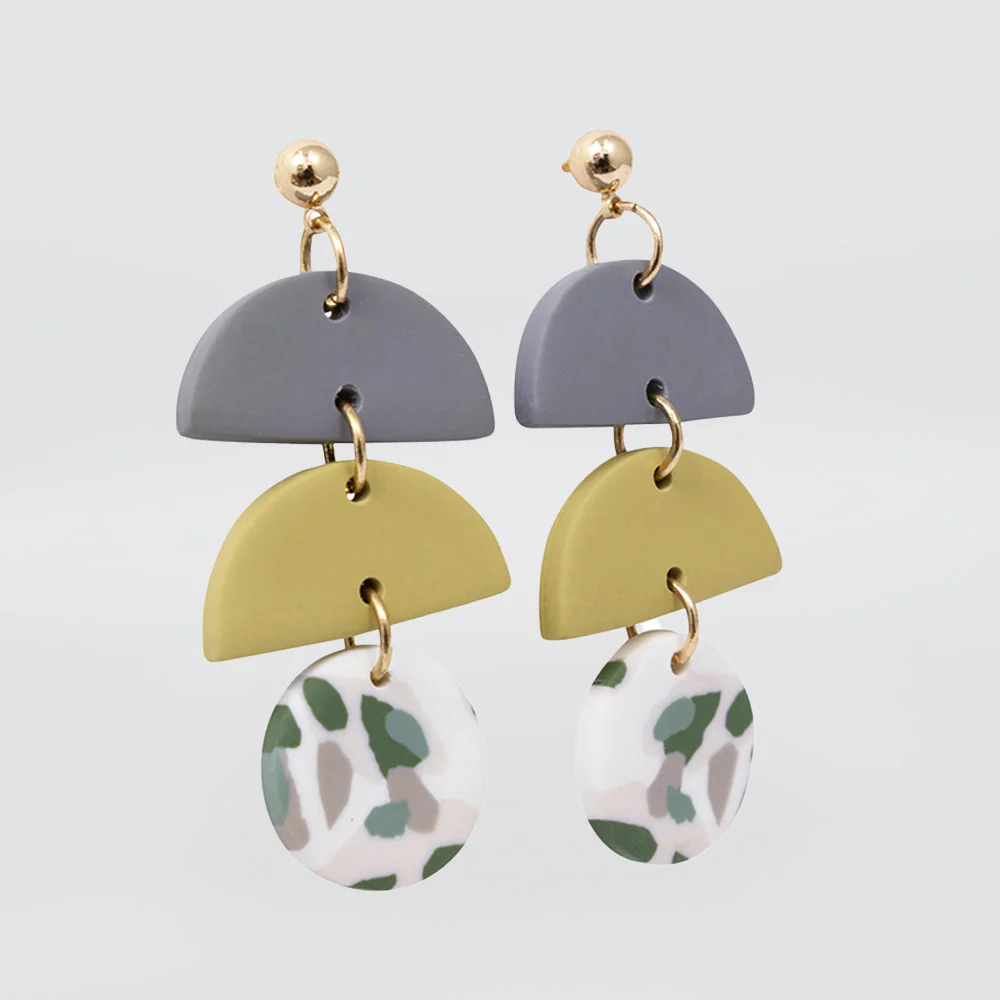 Green Terrazzo Earrings