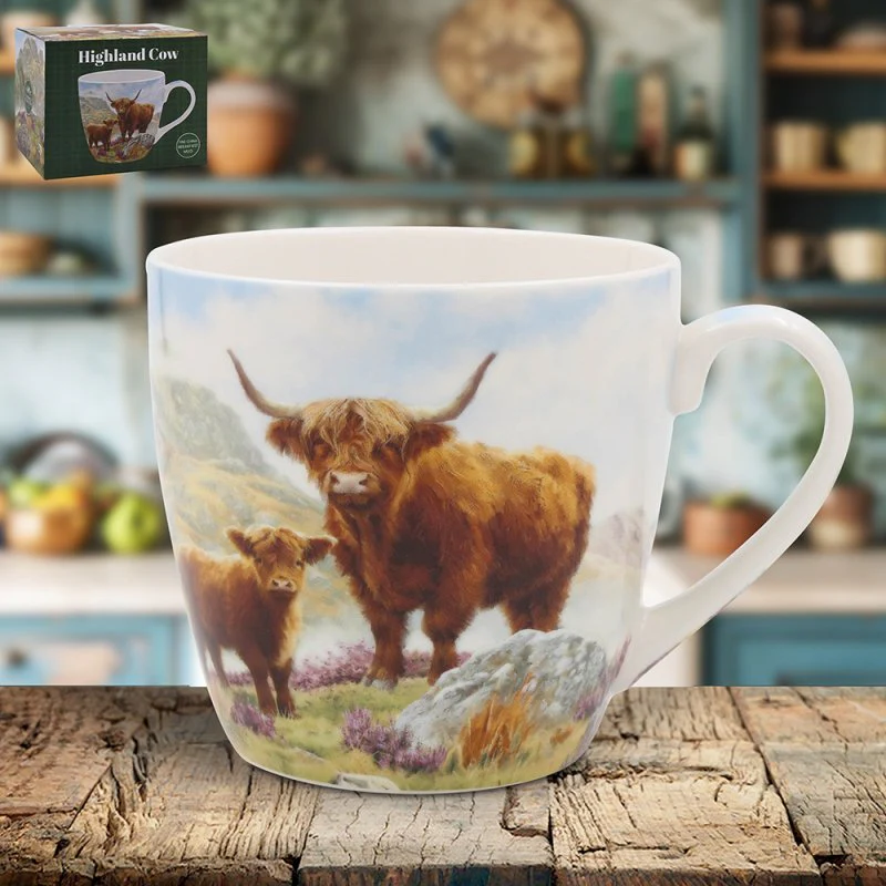 Highland Cow Breakfast Mug - 13cm - Image 2