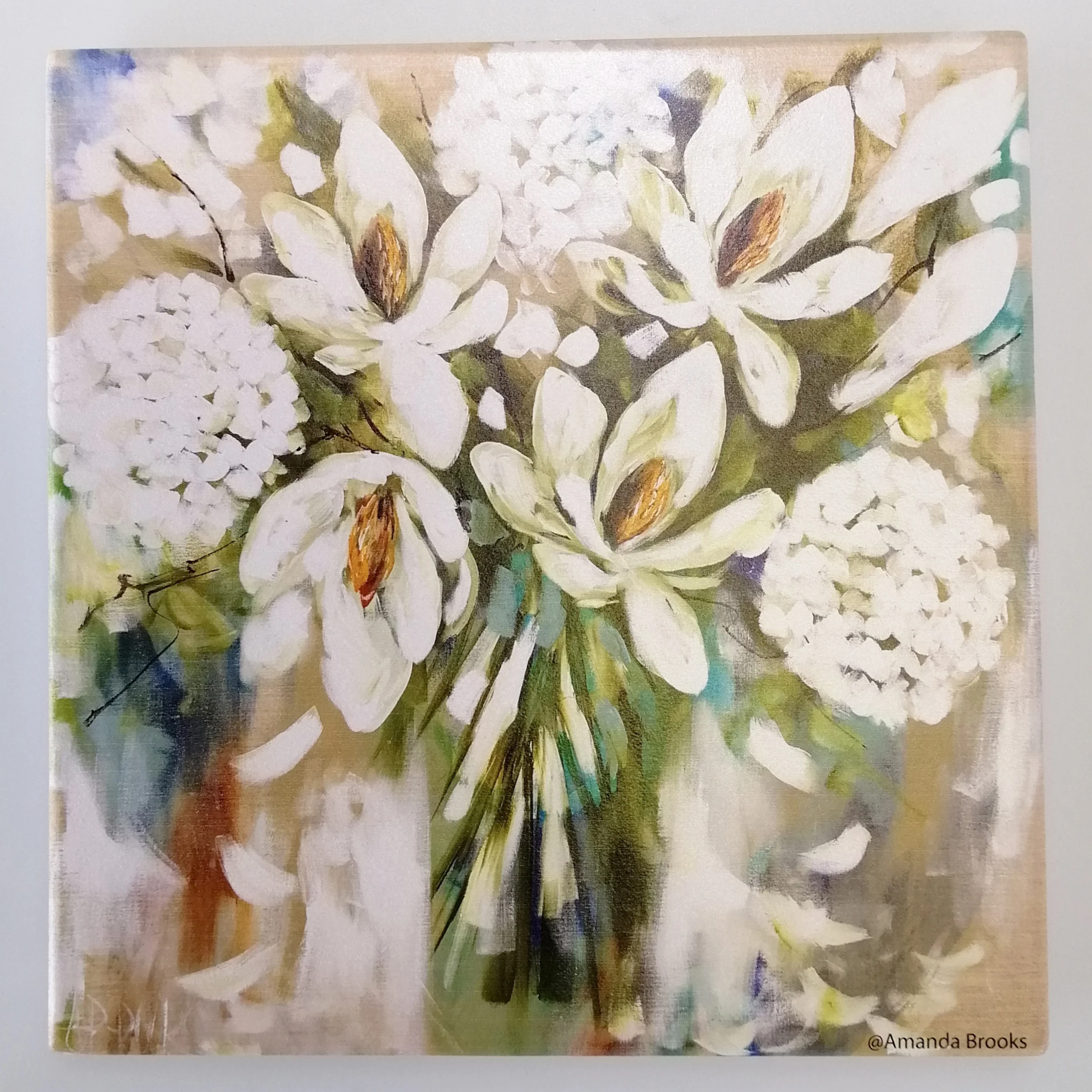 Hydrangeas Ceramic Trivet