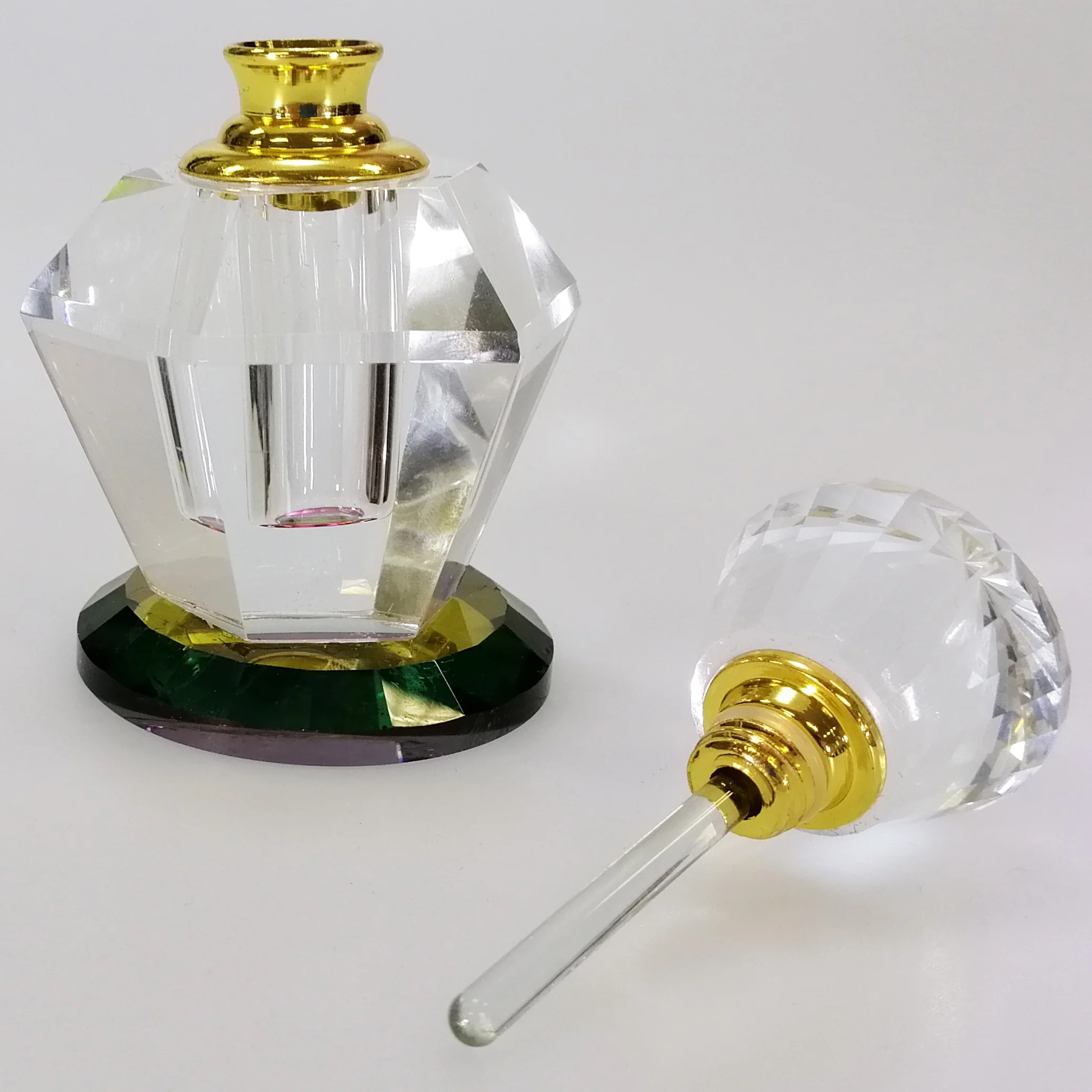 Iridescent Cut Glass Perfume Bottle - Image 3