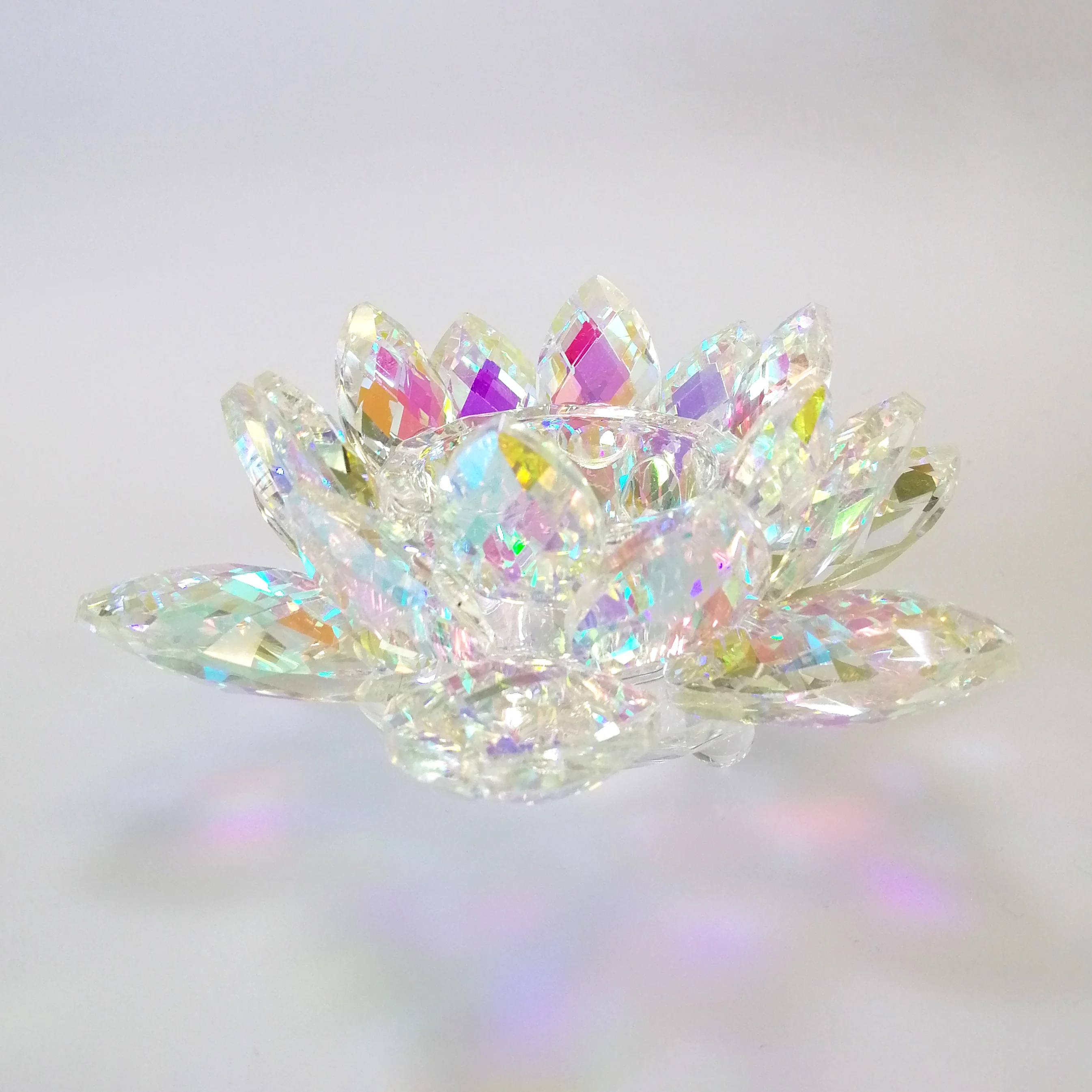 Iridescent Cut Glass Wreath Candle Holder - Image 5