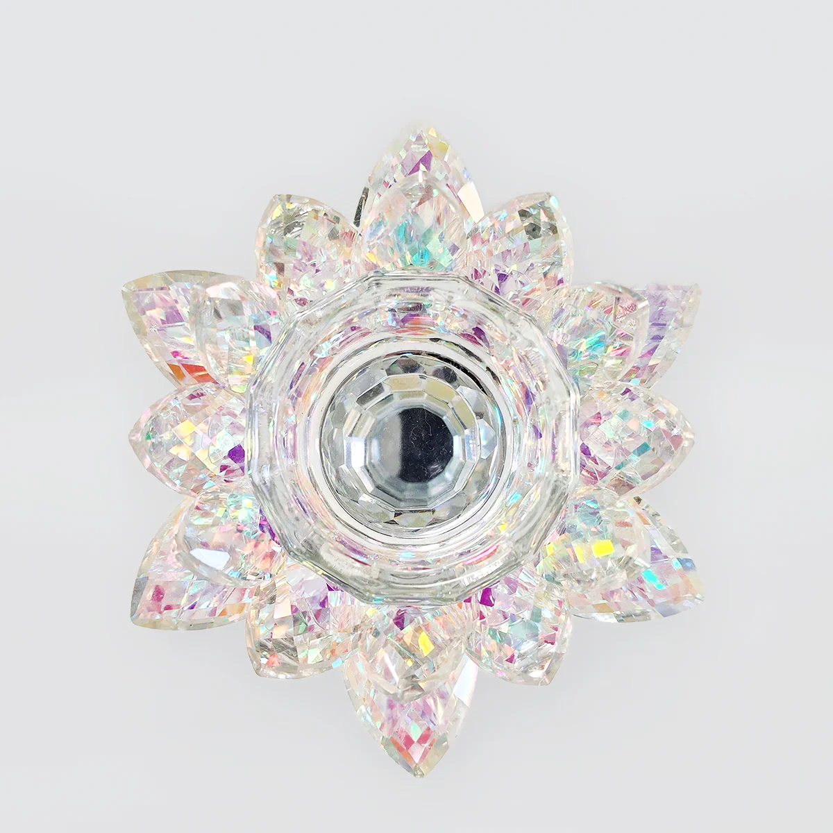 Iridescent Flower Pillar Candle Stand - Image 3