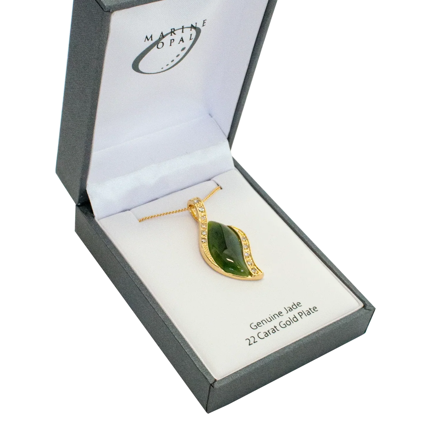 Jade Necklace - 'Crystal Leaf' - Image 2