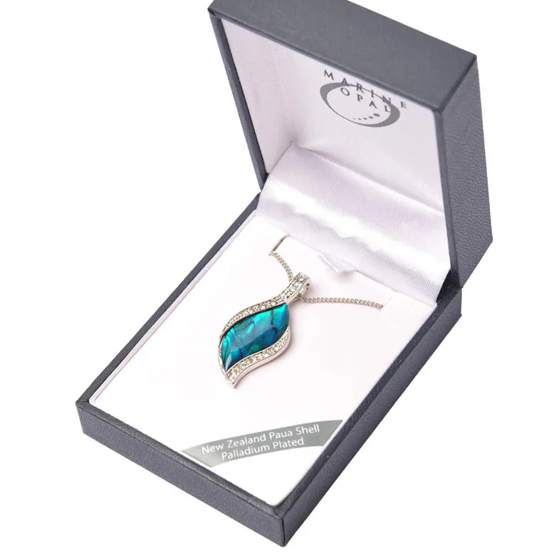 Paua Necklace - 'Crystal Leaf' - Image 2