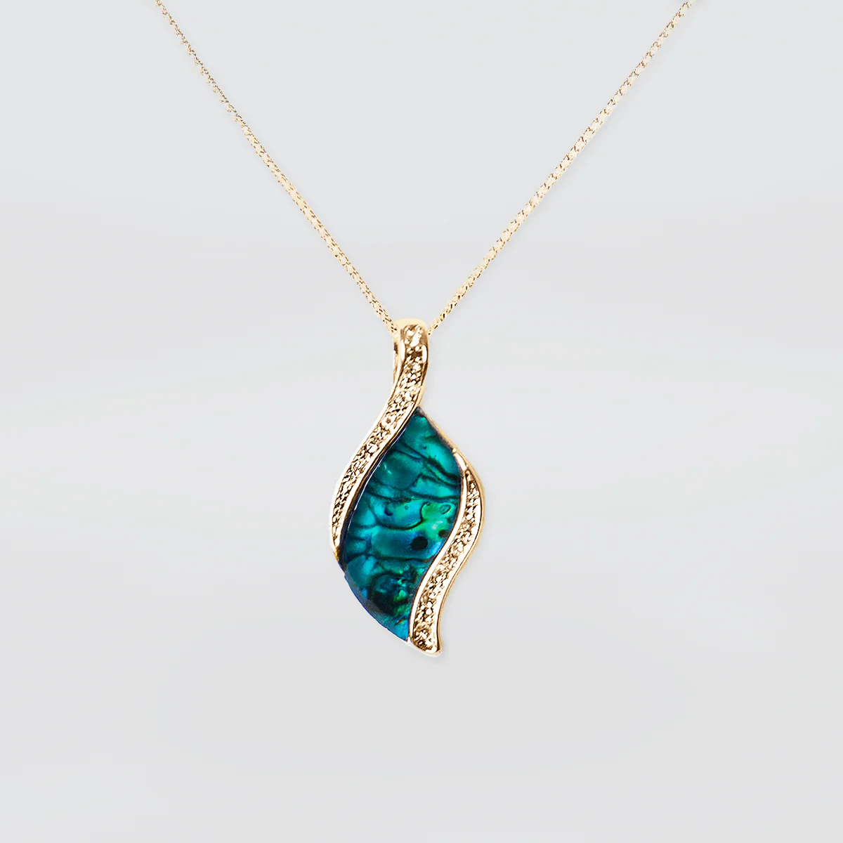 Paua Necklace - 'Crystal Leaf' - Image 3