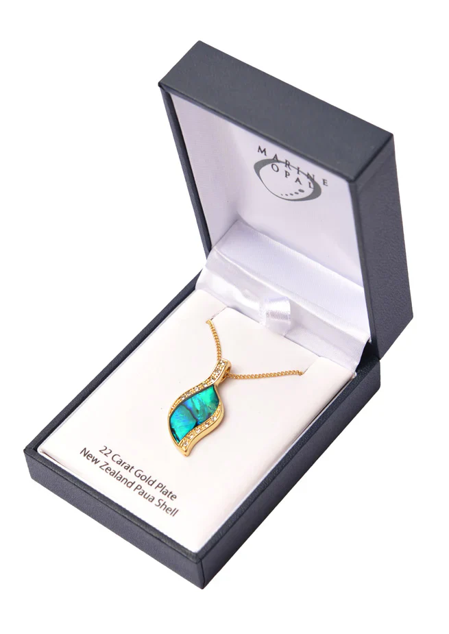 Paua Necklace - 'Crystal Leaf' - Image 4