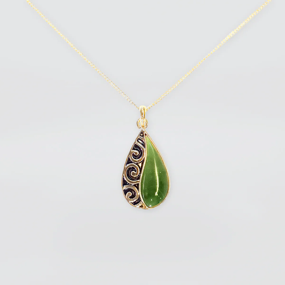 Jade Necklace - 'Spiral Tears'