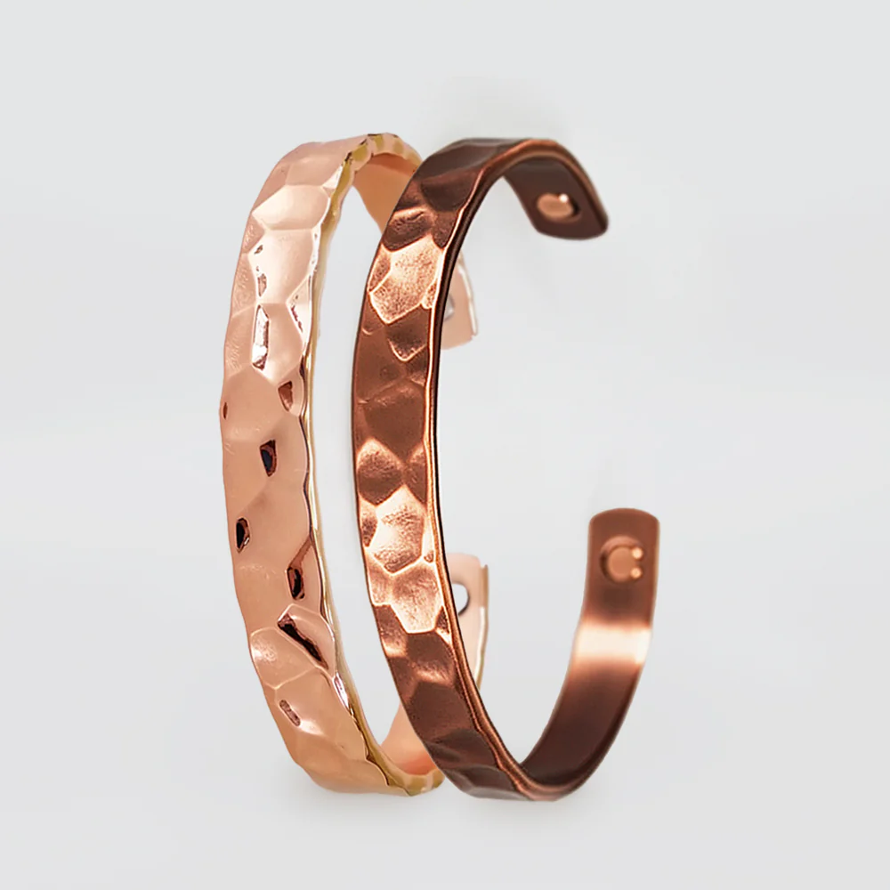Beaten Copper Bracelets - Polished/Vintage