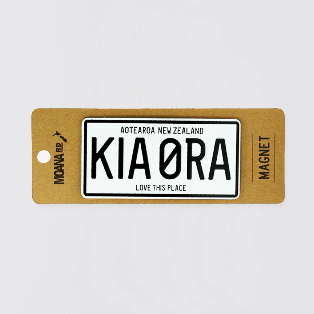 Moana RD - 'Kia Ora' Numberplate Style Magnet