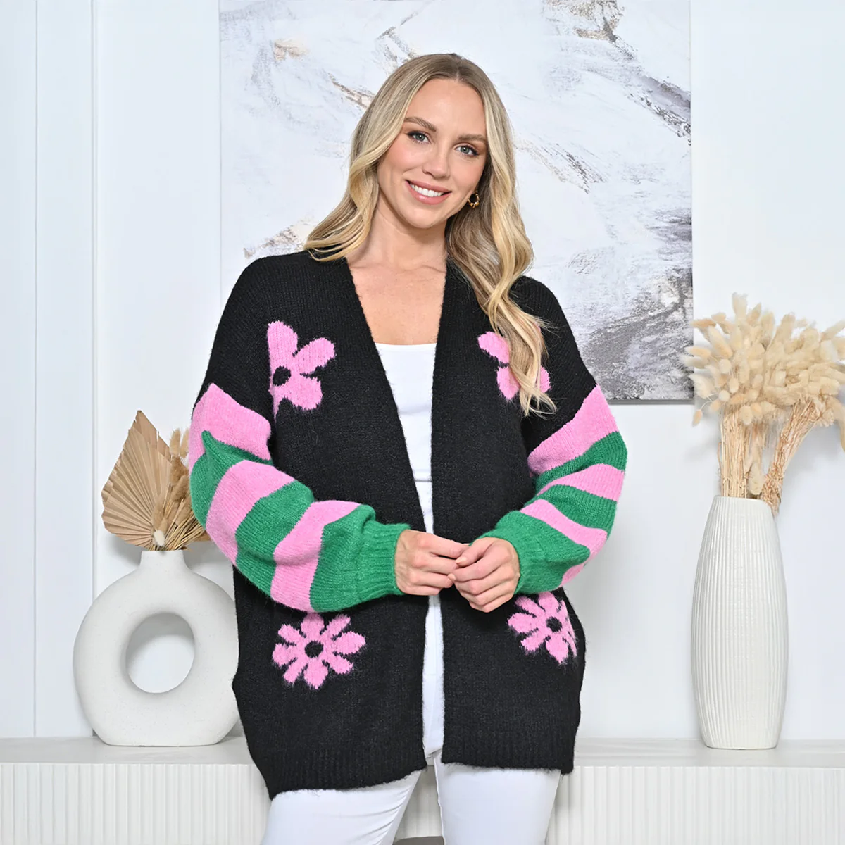 Kitted Floral Cardigans - Image 2