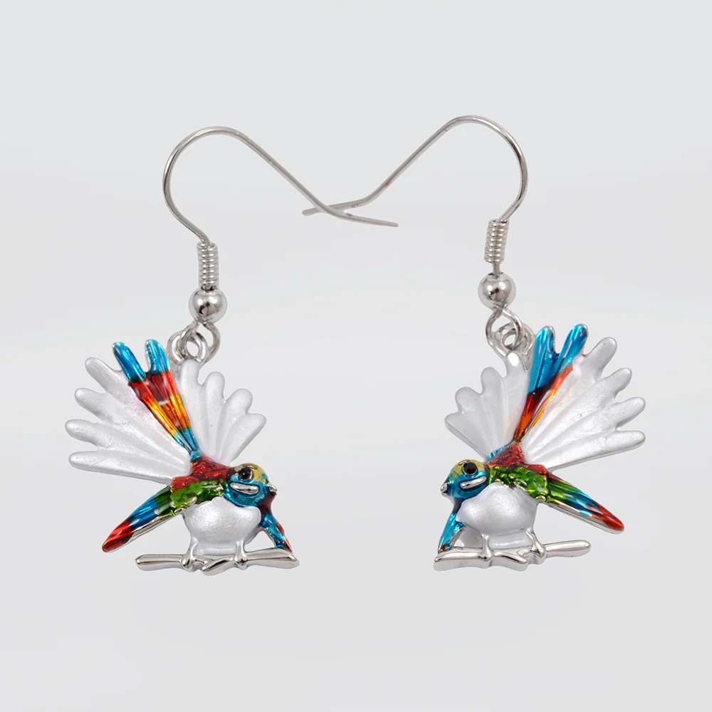 Kiwicraft - Colourful Fantail Earrings